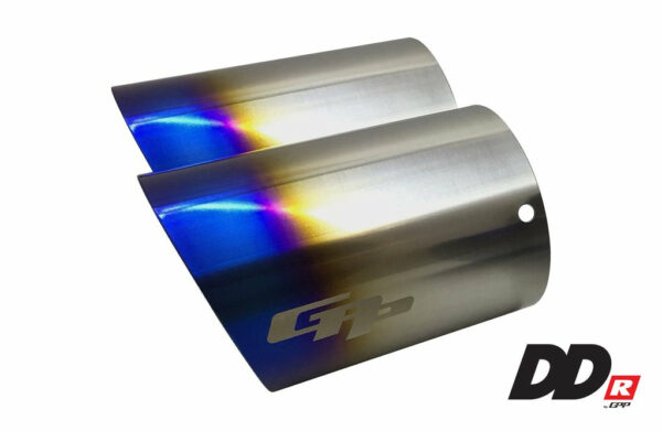 DD-R Burnt Titanium Tips with GPP logo (standard length) - Kaiju Motorsports