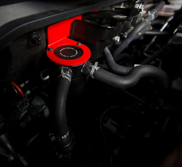 Mishimoto Baffled Oil Catch Can (Red) - Honda Civic Type-R FK8 - Kaiju Motorsports