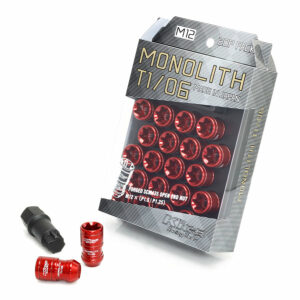 Project Kics Monolith T1/07 Lug Nuts (Red) - 14x1.5 - Kaiju Motorsports