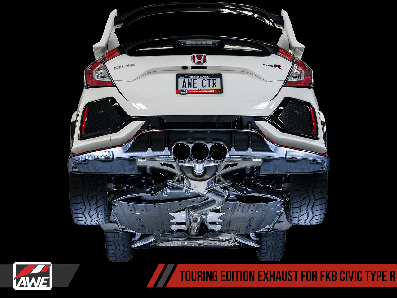 AWE Touring Edition Exhaust (Triple Black Diamond Tips) - Honda Civic Type-R FK8 - Kaiju Motorsports