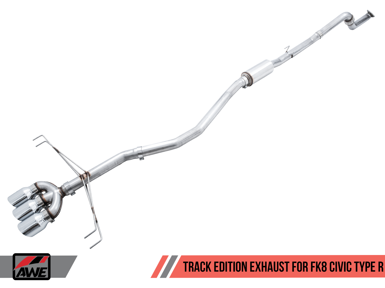AWE Track Edition Exhaust (Triple Chrome Silver Tips) - Honda Civic Type-R FK8 - Kaiju Motorsports