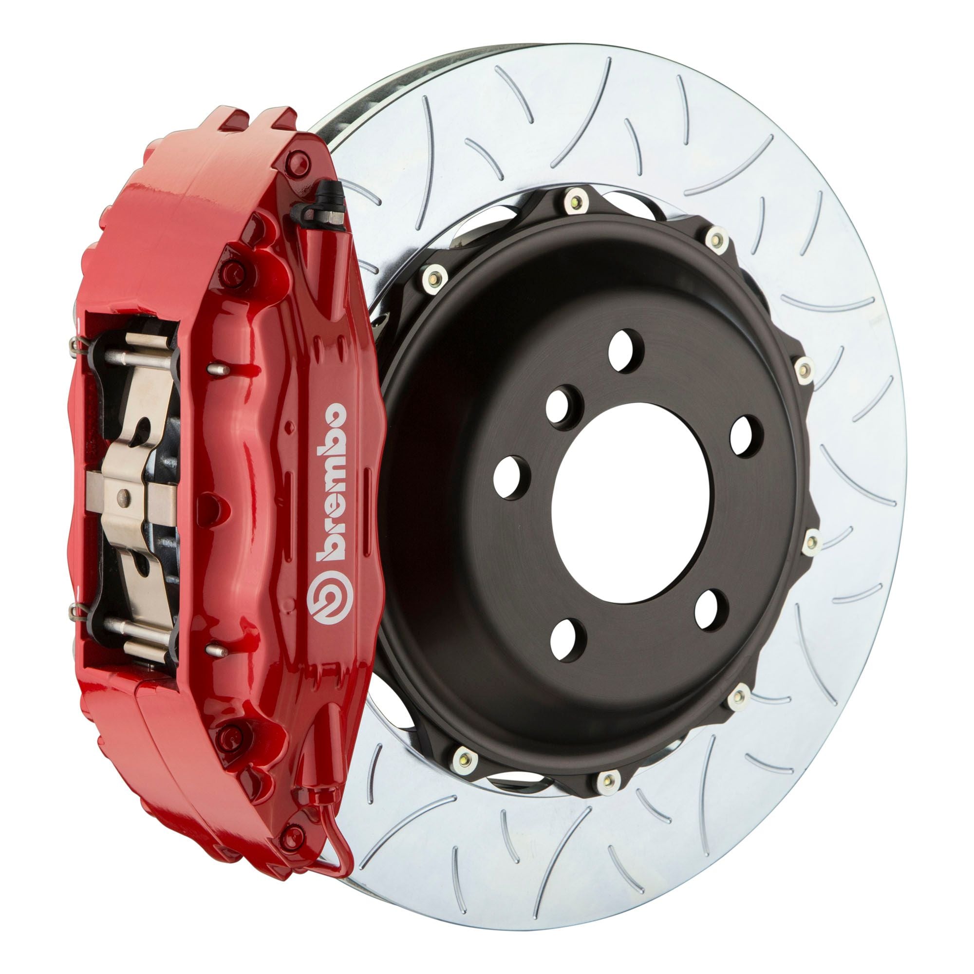 Brembo Gran Turismo 4 Piston Front Brake Kit Red Slotted Rotors - Ford S  2011-2013, 1P5.7002A2