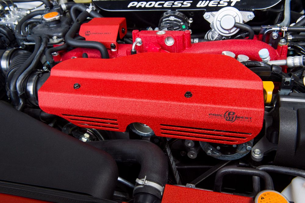 Process West Engine Pulley Garnish (Red) - Subaru STI VA - Kaiju Motorsports